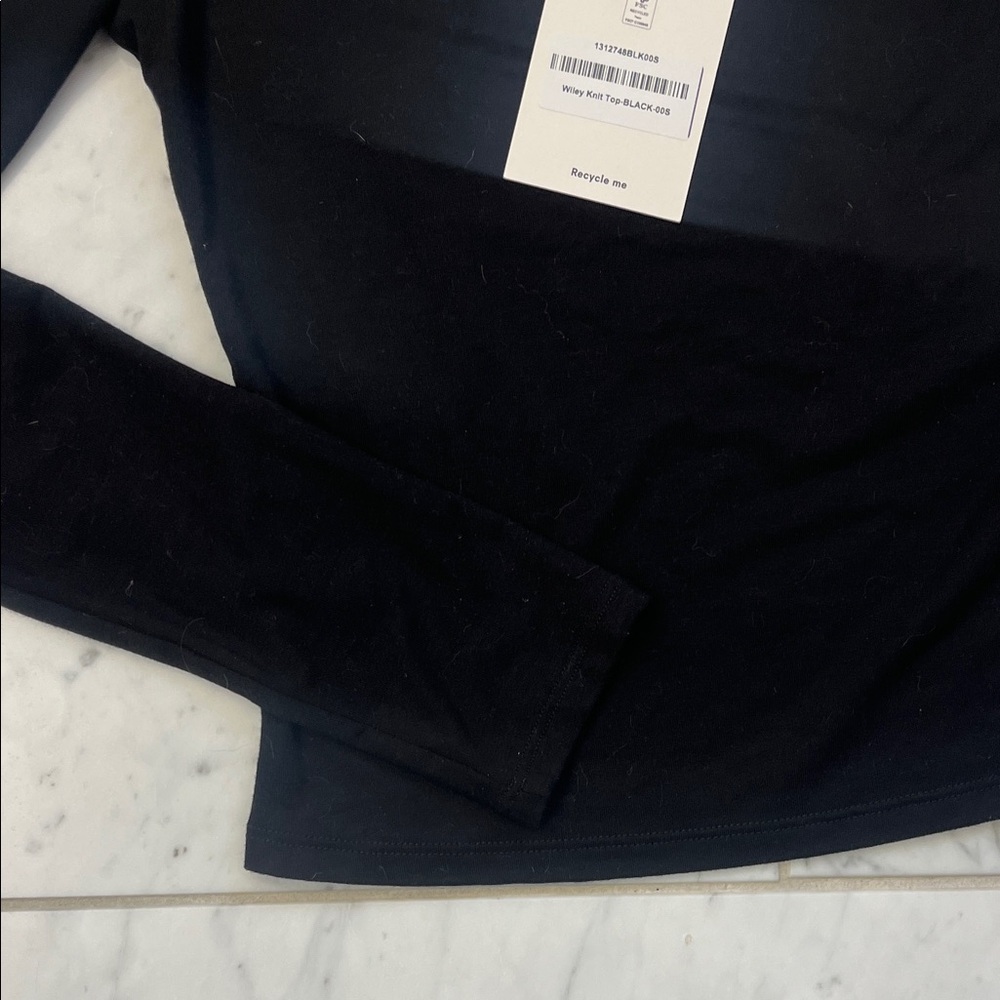 Reformation Classic Black Long Sleeve Top - Picture 4 of 5